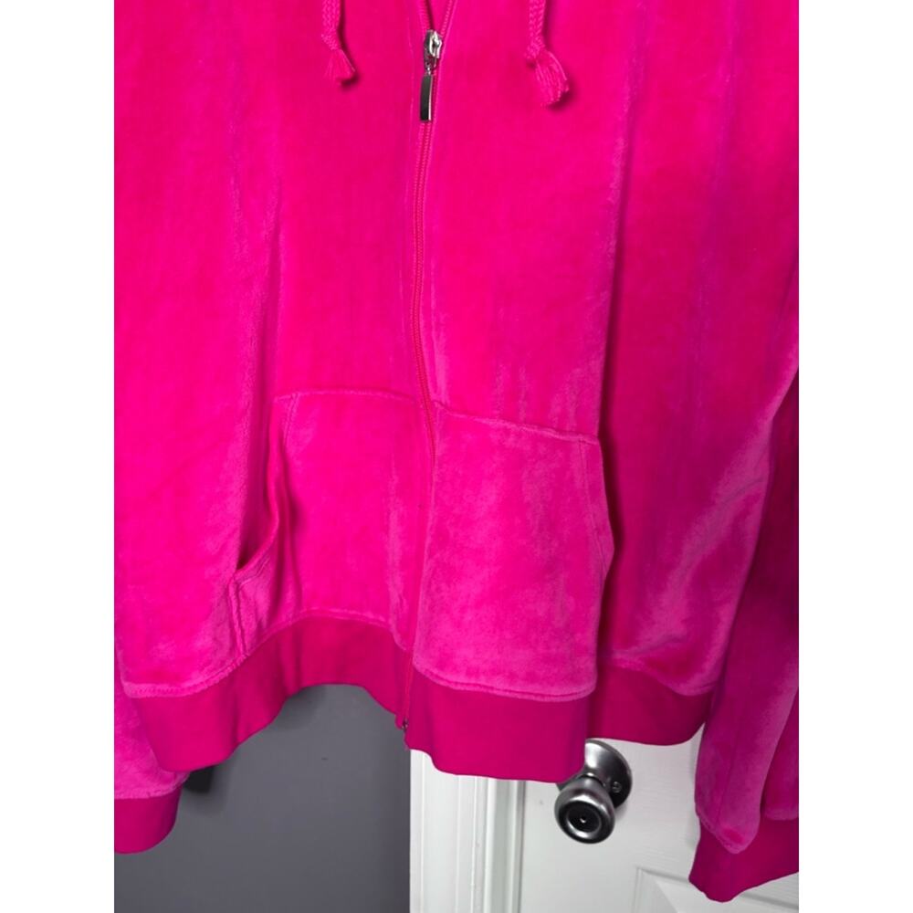 Fashion Nova Hot Pink Velour Zip Up Hoodie Plus Size 2X - Picture 2 of 5
